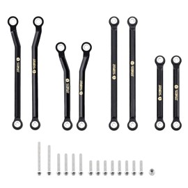 TCRC Brass High Clearance Chassis Links Set for 1/18 TRX4M Defender Bronco Crawler Truck,Black Coating