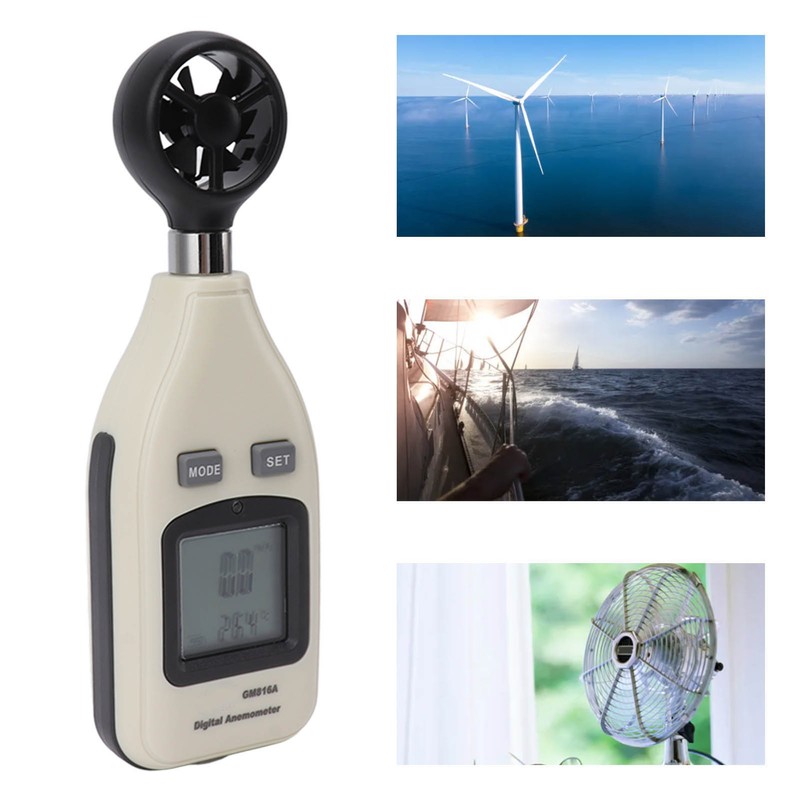 Digital Anemometer with LCD Display Wind Speed and Temperature Meter