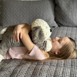 MaoGoLan 4lbs Weighted Dog Stuffed Animal for Anxiety Adults Kids Hugging Pillow, Microwavable Plush Stuffed Animal with Removable Heating/Cooling Pad, 24 inch