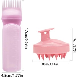 2 Pack Root Comb Applicator Bottle and Scalp Massager Shampoo Brush Hair Coloring Dye for Home Salon Comb Applicators