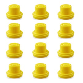 12 PCS Blitz Gas Can Spout Cap Fits Self Venting Gas Can, Yellow Spout Caps Top Hat - Universal Replacement with Venting for 1 & 2 Gallon Gasoline Can
