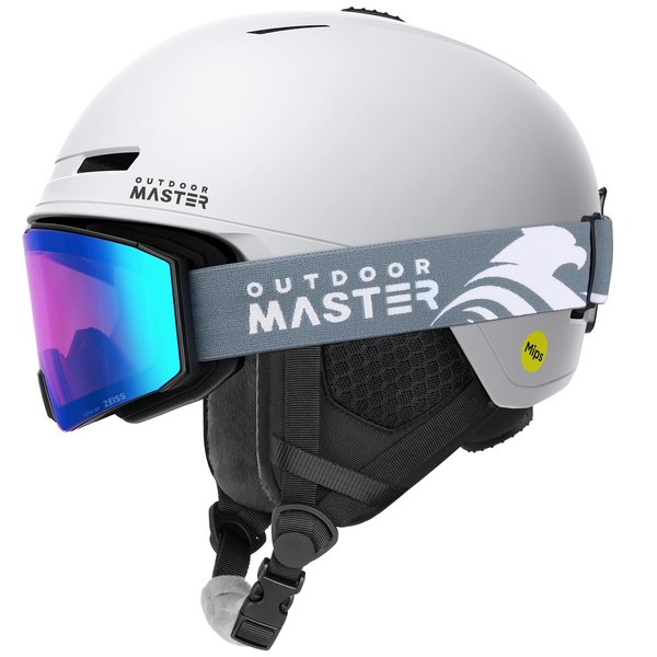 OutdoorMaster Ski Helmet Set,MIPS Ski Helmet with Lens by ZEISS