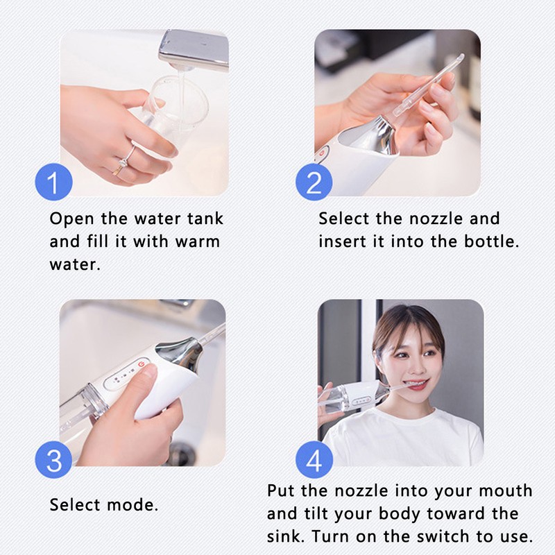 Electric Teeth Irrigator 360° Rotating Nozzle 3 Modes Plaque Remover
