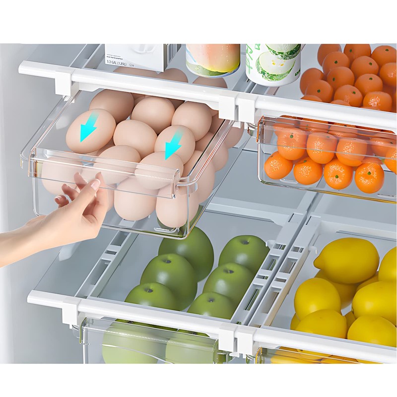 Skycase Fridge Organiser, Fridge Organiser Set, Transparent Fridge Storage Box,