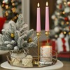 Eywamage Short Pink Flameless Taper Candles with Remote, Flickering Battery