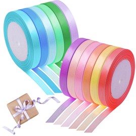 6mm Satin Ribbon Set – 12 Rolls of 22 Meters Each, Vibrant Polyester Ribbons for Crafting, Gift Wrapping, and Party Decorations