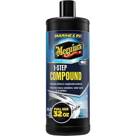 Meguiar's M6732 Marine/RV One Step Compound, Remove Oxidation, Stains, Scratches, and Water Spots, Restore The Color and Shine of Fiberglass Gel Coat Finishes, 32 Oz Bottle