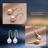 JAXXEL White Pearl Earrings for Women,Trumpet Pearl Drop Earrings 18K