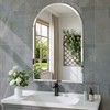 Frameless Arched Mirror, 24"x36" Beveled Bathroom Vanity Mirrors