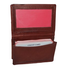 Leather Credit Card & Id Holder Slim Design Black Men's Wallet Leatherboss (Burgundy)