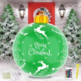 Inflatable Christmas Baubles, Inflatable Christmas Ball, 60 cm, Inflatable PVC Christmas Ball with Ground Spikes and Pump, for Wedding, Garden, Home Decor, Yard, Outdoor Decoration