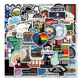 62Pcs New Hampshire Stickers Pack, Aesthetic Vinyl Waterproof Sticker Decals for Water Bottle,Laptop,Phone,Skateboard,Scrapbooking,Bumper for Kids Teens Adults for Party Supply Decor Favor…