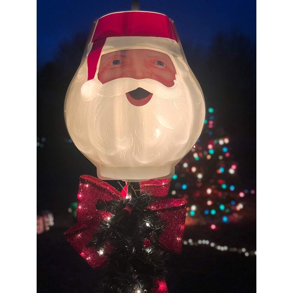 TisYourSeason Santa Head Christmas Outdoor Light Lightpost/Lamppost Cover