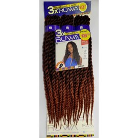 SENSATIONNEL Ruwa 3x Senegal Twist 18" #SM1B/350 Braid Hair Pre Stretched Looped Crochet