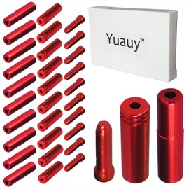 Yuauy (Total 30 PCS 10 PCs 5mm Red Alloy Road Mountain Bicycle Bike Brake Cable Tips Caps End Crimp + 10 PCs 4mm Shift Derailleur Cable Tips End + 10 PCs Cable End Crimps