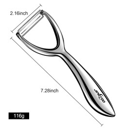 JINGTOO Premium Vegetable Peeler Stainless Steel，Ultra Sharp Peelers for Kitchen, Potato Apple Peeler Rotary Bladee, Fruit Veggie Peeler Y Peeler Ergonomic Thickened Handle - 5 Years Warranty (Plain)