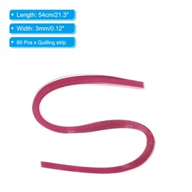 PATIKIL 60pcs Metallic Quilling Strips Paper 3mm(1/8") x 54cm Origami Paper Quilling Kits for Adults Beginner Art DIY Craft Christmas, Rose Red