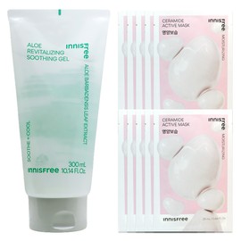 Innisfree Active Mask Ceramide (Nutritious Moisturizing) 10 sheets + Aloe Revital Soothing Gel / 이니스프리 액티브 마스크 세라마이드 (영양보습) 10매+알로에 리바이탈 수딩젤