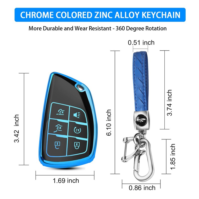 QBUC for Chevy Key Fob Cover,Soft Key Shell Case with