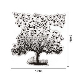 ALIBBON Fall Tree Background Clear Stamps for Card Making and Photo Album Decorations, Winter Trees Crow Clear Stamps, Autumn Trees Transparent Rubber Stamps for Crafts and DIY Scrapbooking