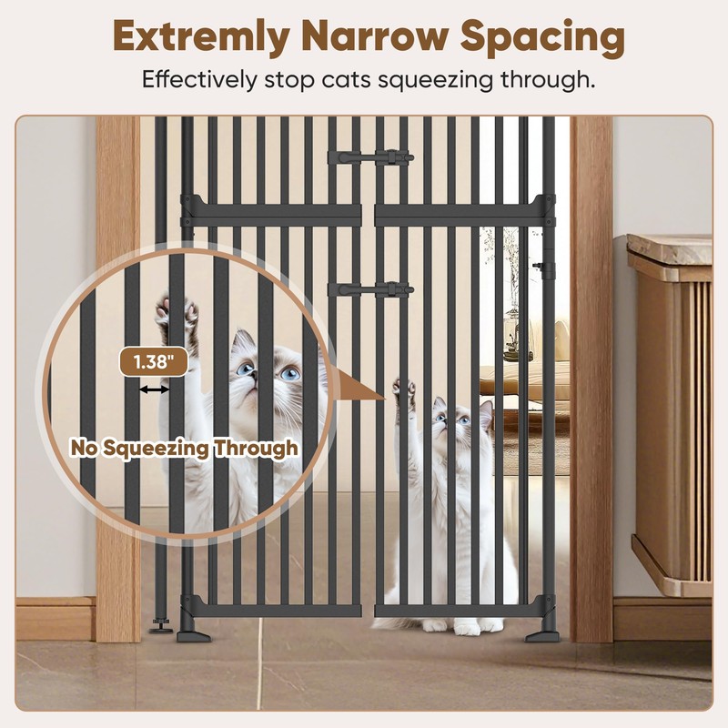 YGP Extra Tall Cat Gate,Width 33-37.8" No Drilling Pet Gate