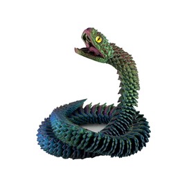 JASSBOOY 24in 3D Printed Snake Toys,Articulated Flexible Animal Decorative Collectible with Glow-in-The-Dark Rainbow Colors