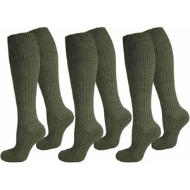 normani 3 Pairs of German Armed Forces Boot Socks with Terry Cloth Sole and High Wool Content Olive Size 43-46