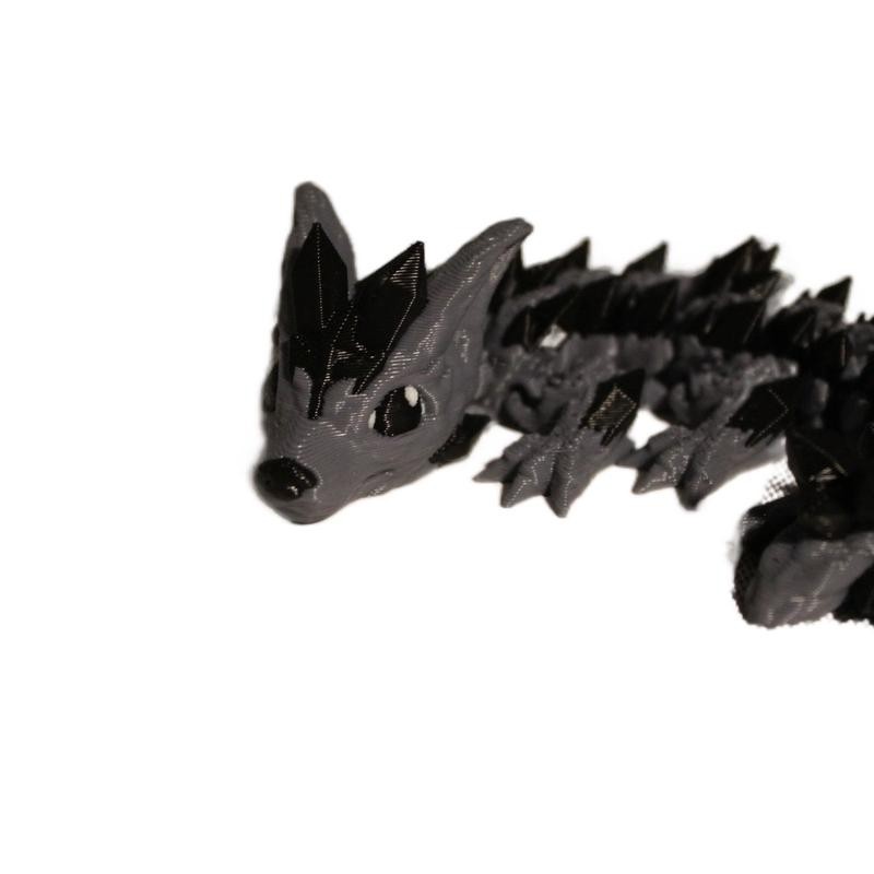 5” Crystal Wolf Dragon - Color: Grey/Red