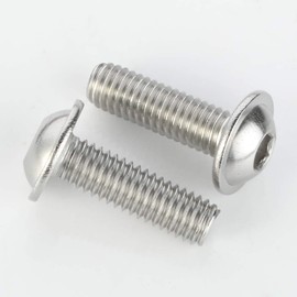 M8-1.25 x 20mm Flanged Button Head Socket Cap Screws Flange Bolts, 18-8 Stainless Steel 304, Full Thread, Allen Socket Drive, 25 PCS