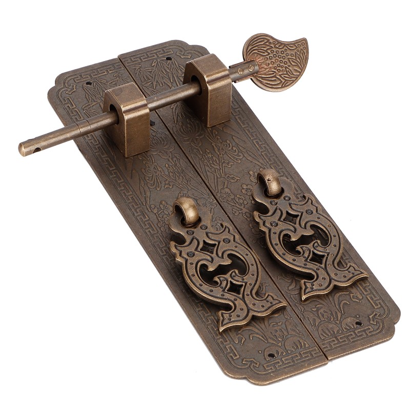 Door Handles Kit Chinese Style Antique Copper Gate Pull Handle