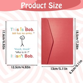 Funny Birthday Cards for Men, This is Bob Illustration, No Arms Knock Knock, Humorous Birthday Greeting Card with Envelope for Men Women Friends Family (colorful)