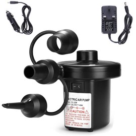 Electric Air Pump,Portable Quick-Fill Air Pump with 3 Nozzles,110V AC/12V DC,Perfect Inflator/Deflator PumpsOutdoor Camping,Inflatable Cushions,Air Mattress Beds,Boats,Swimming Ring