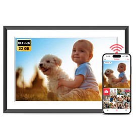 Frameo Digitaler Bilderrahmen 101K Schwarz und Weiß FRAMEO Digitaler Bilderrahmen WLAN 10,1 Zoll - 1280x800 IPS Touchscreen Digitale Bilderrahme, 32GB Speicher(Schwarzweiß)