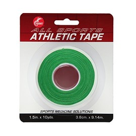 Cramer Team Color Athletic Tape, Easy Tear Tape for Ankle, Wrist, & Injury Taping, Protect & Prevent Injuries, Promote Healing, Athletic Training Supplies, 1.5" X 10 Yard Roll, Colored AT Tape, Single Roll, Green