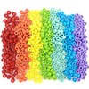 3000Pcs 6x9mm Smooth Pony Beads,Polished 7-color Rainbow Acrylic Pony Beads