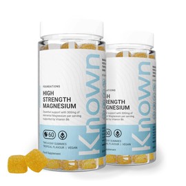 Known Delicious High-Strength Magnesium Gummies - 300mg Elemental Magnesium - Natural Mixed Tropical Flavour - 120 Vegan Gummies, 2 Months Supply