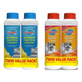 Glisten Dishwasher Magic Machine Cleaner and Disinfectant 2-Pack and Washer Magic Washing Machine Cleaner and Deodorizer 2-Pack