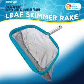 U.S. Pool Supply Pool Skimmer Net - Heavy Duty 18" Pool Net Skimmer Rake, Reinforced Metal Frame - Fine Mesh Netting Bag - Inground Swimming Pools Nets, Cleaning Leaves Leaf Debris Spa Hot Tub Pond
