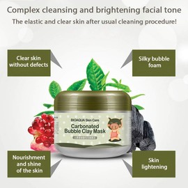 Carbonated Bubble Clay Mask - OCHILIMA Bubbles Mud Mask with Headband & Brush for Face Deep Cleansing Reduce Pores Purifying Face Mask for All Skin Types - 3.52 oz