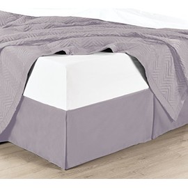 Royal Hotel Bedding Elegant Pleated Tailored Bed Skirt, Hotel Quality Bed Skirt Made with Split Corners and a 14 inch Drop, Silky Soft Material Resistant to Wrinkles, Dust & Hair, Twin XL Size, Lilac