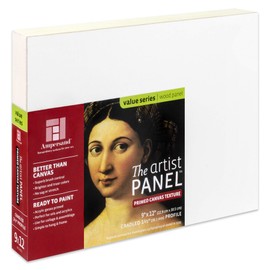 Ampersand Art Supply Wood Gesso Art Painting Panel: Canvas Texture, 1.5 Inch Cradle, 9" x 12"