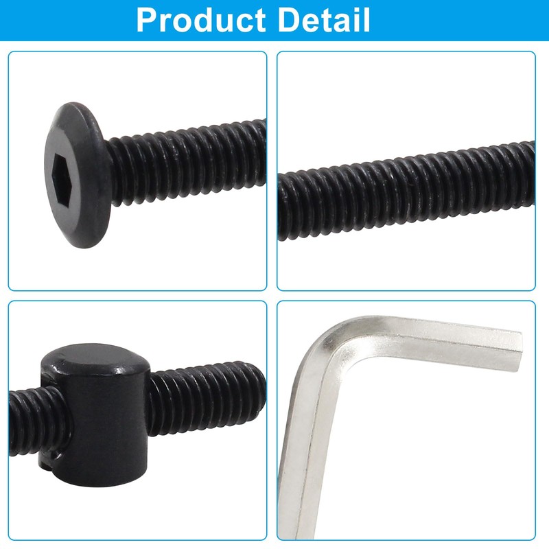 Jiozermi 12 Pcs M6 x 55mm Hex Socket Head Screws
