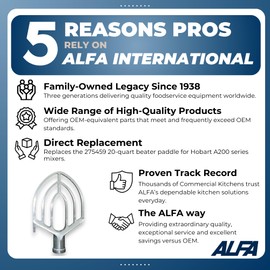 Alfa 20-VB Value "B" Flat Beater/Paddle 20 quart aluminum casting replaces Hobar