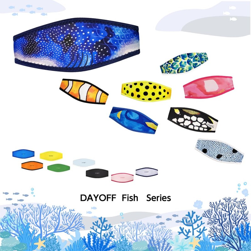 DAYOFF Fish Design Mask Strap Cover for Diving Mask Snorkeling
