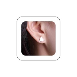 Iaceble Boho Geometric Stud Earrings Hollow Triangle Square Earrings Minimalist Gold Silver Earrings Tiny Triangle Stud Earrings Simple Earrings Stacking Earrings Jewelry for Women (Gold Triangle)
