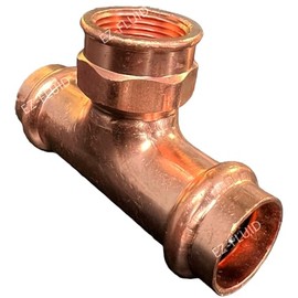 (1) EZ-FLUID 1/2" Press x 1/2" FIP Tee Copper Press x Female Threaded Reducing Tee Fitting, LF ProPress Copper Pressure Press 3 Way TEE Fittings,ProPress Press Pipe Fitting Plumbing Connection