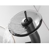 Waterfall Black Bathroom Vessel Faucet Glass Spout 360° Swivel Single