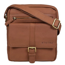 STILORD 'Dany' Small Leather Shoulder Bag Vintage Messenger Bag 10.1 Inch Tablet Bag Cross Body Bag DIN A5 Retro Leather Case, Saddle - Brown, S, shoulder bag