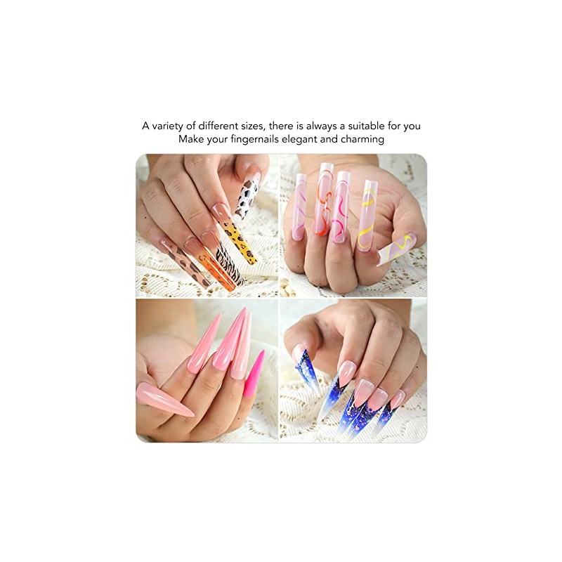 No C Curve Square Flat Nail Tips, 240 Piezas de