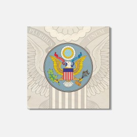 Unbranded USA Seal 4'' X 4'' Square Wooden Coaster